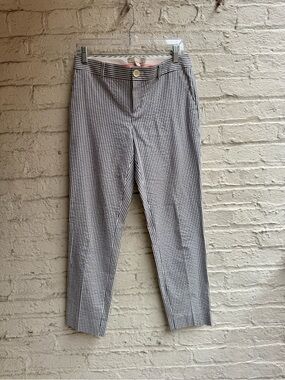 Banana Republic Navy & White Pinstripe Straight Leg Pants
